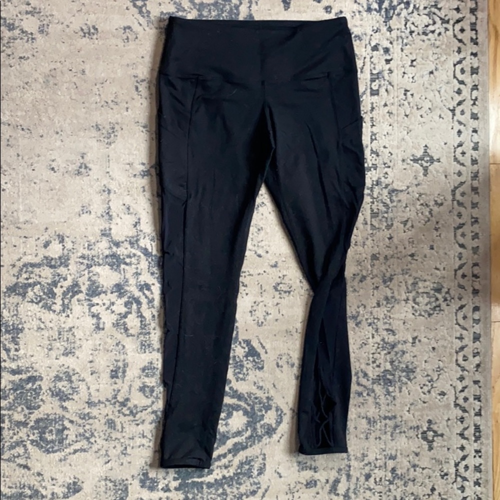 Popflex Black Side Mesh Leggings